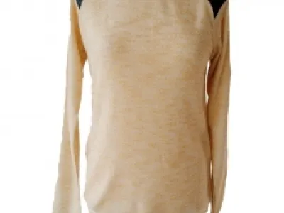 Pull chiné avec empiècement matelassé sur les épaules