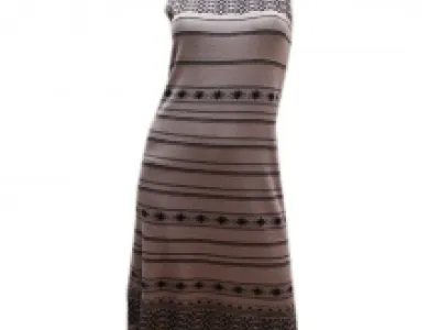 Robe à rayures et motif fantaisie