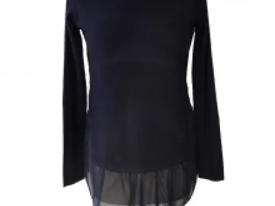 Pull tendance manches longues doublé de voile