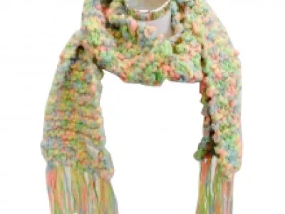 Écharpe multicolore à franges
