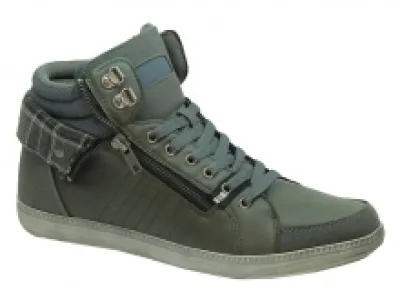 Baskets montantes homme avec zip et lacet