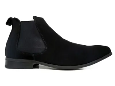 Bottines noires pour homme avec élastiques côtés