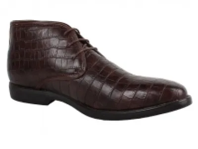 Bottines croco avec lacet pour homme