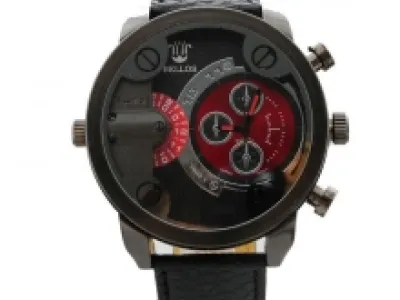 Montre homme avec double affichage et 3 chronographes