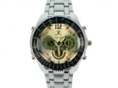 Montre métal homme avec quatre affichages