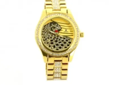 Montre bijou fashion avec motif d’un léopard 