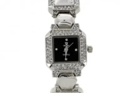 Montre bijou carré ornée de strass