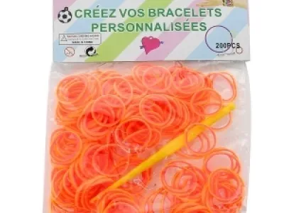 Bracelet élastique orange à tisser