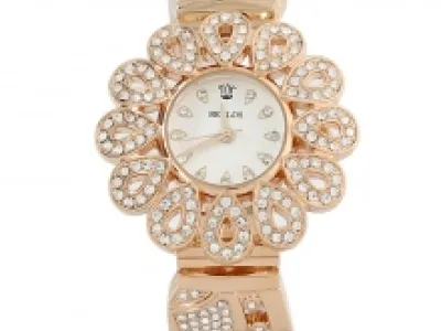 Montre bijou fleur ornée de strass