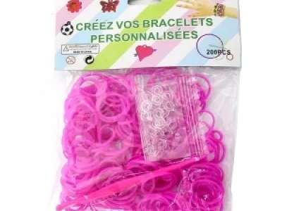 Joli bracelet élastique bicolore à tisser