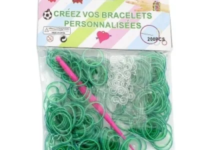 Bracelet élastique vert à tisser