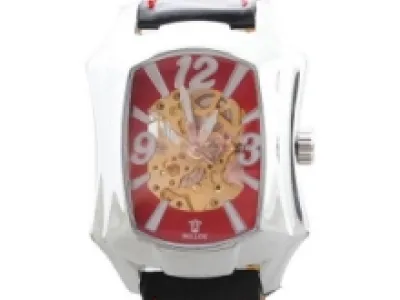 Montre homme avec cadran transparent rectangle