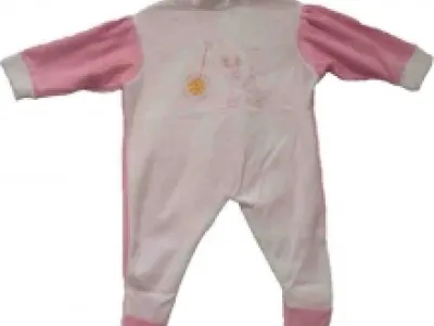 Pyjama bicolore avec motifs brodés pour bébé