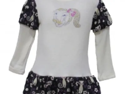 Robe boule fille avec effet deux tons