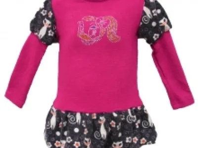 Jolie robe boule fille avec effet deux tons