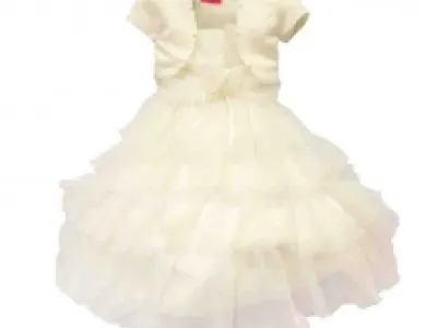 Robe voilée à volants avec boléro