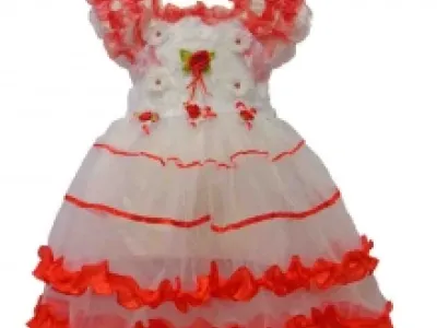 Robe voilée fille agrémentée de fleurs