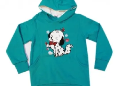 Sweat à capuche avec une petite dalmatienne devant