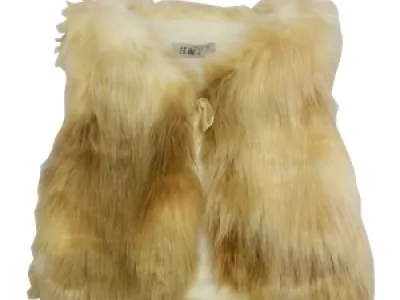 Gilet en fausse fourrure avec petit nœud satiné
