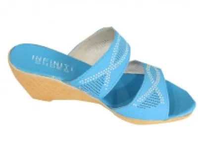 Sandales compensées femme ornées de strass et perforation