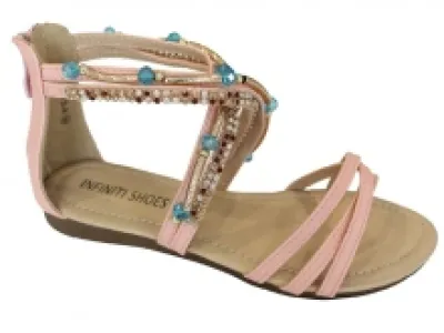 Sandales filles décorées de strass et perles