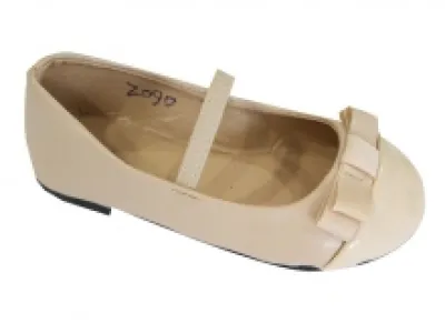 Ballerines filles avec bout vernissé et nœuds