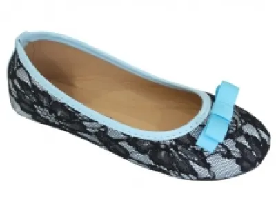 Ballerines filles en dentelles avec nœuds