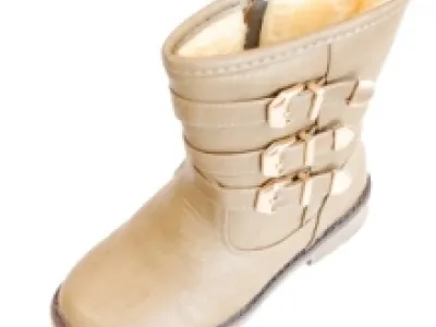 Bottines enfant avec brides bouclées et doublure en fausse fourrure
