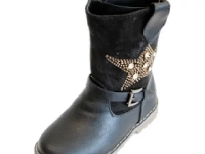 Bottes enfant avec motif étoile clouté et bride bouclé