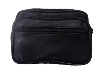 Porte-monnaie en cuir avec poche zippée