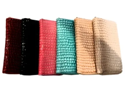 Portefeuille croco vernis