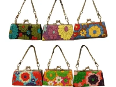 Porte-monnaie reptile imprimé de fleurs fantaisie