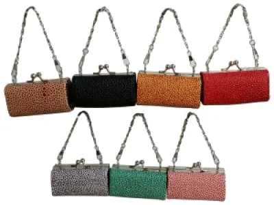 Mini porte-monnaie galuchat style rétro