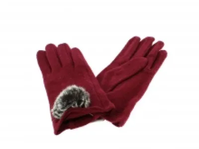 Gants courts parés de pompons