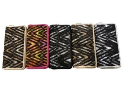 Portefeuille tendance imprimé zigzag