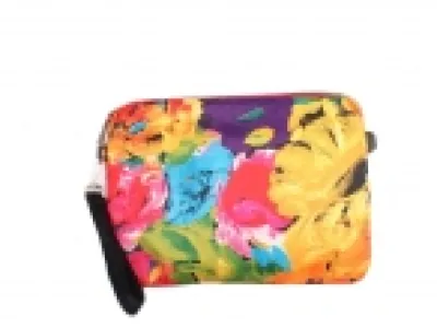 Pochette multicolore avec poignée assortie