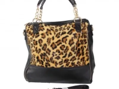 Sac à main avec empiècement léopard