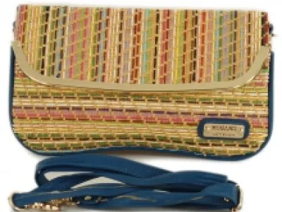 Pochette ethnique avec bordure dorée
