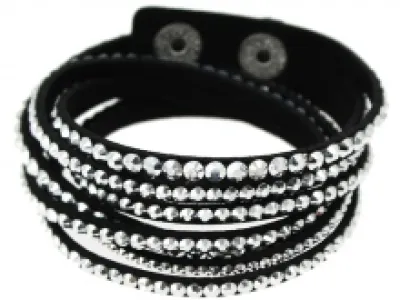 Bracelet double tour multirang  clouté de strass