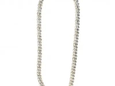 Collier en maille palmier décoré de perles
