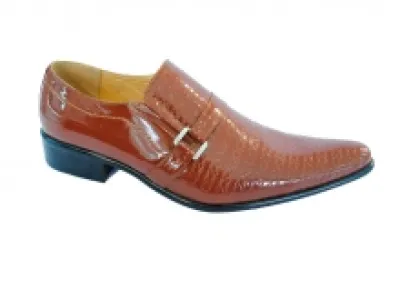 Chaussures de ville vernis imprimées fantaisie avec boucle argentée