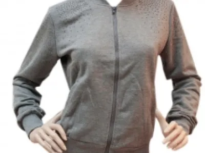 Gilet orné de strass et zip devant