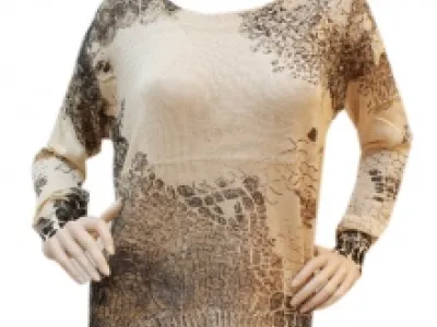 Pull en maille imprimé fantaisie
