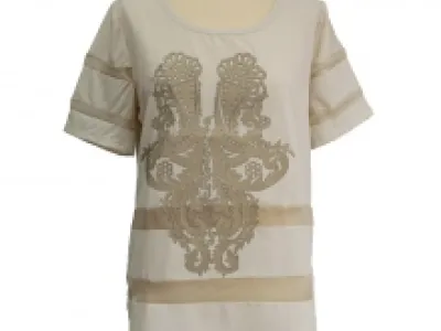 Top fashion avec stries transparentes