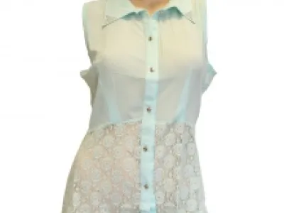 Chemise en dentelle avec partie en dentelle