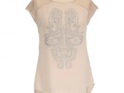 Top orné de motif fantaisie clouté 
