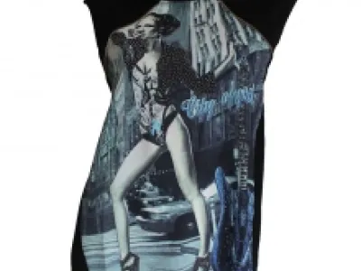 T-shirt avec motif photo et ouverture au dos