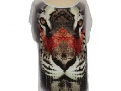Top imprimé tête de tigre