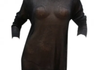 Pull transparent en maille avec effet déchiré au dos