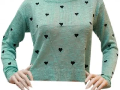 Pull imprimé cœur 